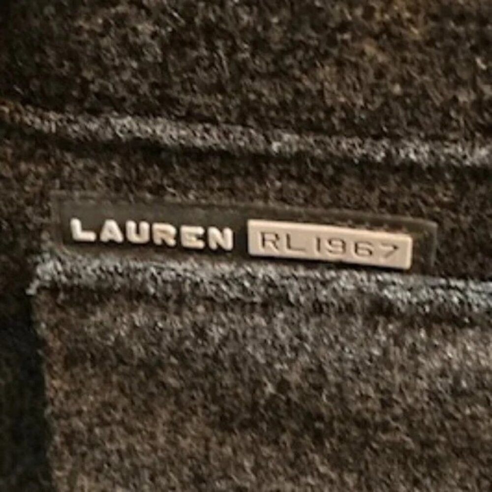 Lauren Ralph Lauren Gray Wool Blend Knit Shacket Blazer Snap Closure EUC Medium - Picture 4 of 6